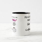 私の大好きなもの 本、猫、コーヒー ツートーンマグカップ (中央)