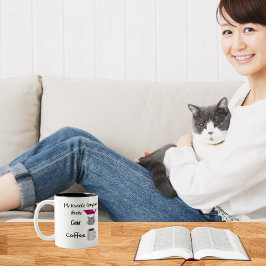 私の大好きなもの 本、猫、コーヒー ツートーンマグカップ