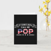 私の大好きな人々は私をポップと呼ぶ 父の日のアメリカ フラッグ カード (黄色い花)