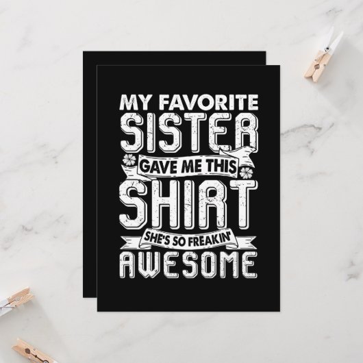 私の大好きな姉がくれたこのTシャツ ブラザー キッズ カード (正面/裏面インサイチュ)