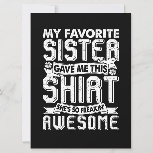 私の大好きな姉がくれたこのTシャツ ブラザー キッズ カード (正面)