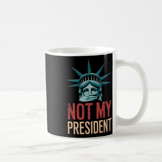 私の大統領はトランプに抵抗アンチトランプ コーヒーマグカップ (右)