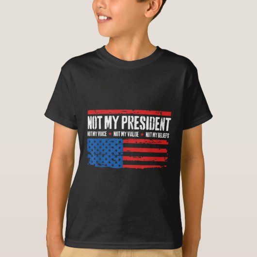 私の大統領は私の声ではなく私の信念アメリカ Tシャツ (正面)