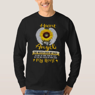 私の天使の叔母は私の背中を見てい恋しく思る Tシャツ
