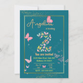 私の天使は二つ回っている：私の蝶の誕生日 招待状 (正面)