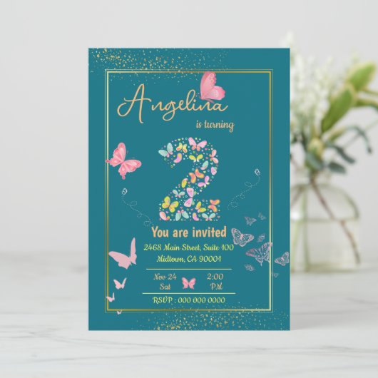 私の天使は二つ回っている:私の蝶の誕生日 招待状 (スタンド正面)