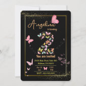 私の天使は二つ回っている:私の蝶の誕生日 招待状 (正面)