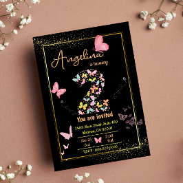 私の天使は二つ回っている：私の蝶の誕生日 招待状