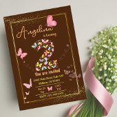 私の天使は二つ回っている：私の蝶の誕生日 招待状