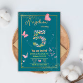 私の天使は５歳になる : 私の蝶の誕生日 招待状