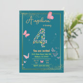 私の天使は4を回っている：私の蝶の誕生日 招待状 (スタンド正面)