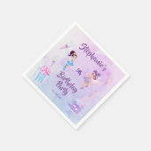 私の天使は5回を回っている:フェアユタレをテーマにした誕生日 スタンダードカクテルナプキン (角)