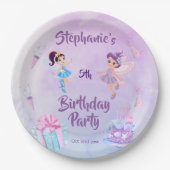 私の天使は5回を回っている:フェアユタレをテーマにした誕生日 ペーパープレート (正面)