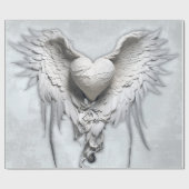 私の天使ハート、翼のあるハート ラッピングペーパー (フラット)