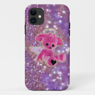 私の天使… 紫色のグリッターのiPhone 5の箱 iPhone 11 ケース