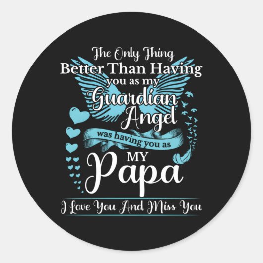 私の天国のパパのためにあなた恋しく思の記念を愛す ラウンドシール (正面)