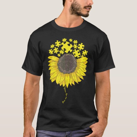 私の太陽です 自閉症 パズル ひまわり 自閉症 Tシャツ (正面)