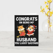 私の夫になってラッキーね、おめでとう! カード (黄色い花)