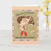 私の夫に挨拶するヴィンテージの父の日 カード (黄色い花)