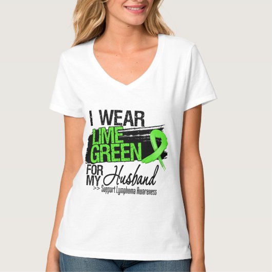 私の夫のためのリンパ腫のリボン Tシャツ (正面)