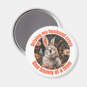 私の夫のウサギを運転熱狂するする マグネット (正面/裏面)