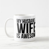 私の夫の妻は素晴らしいマグです コーヒーマグカップ (左)