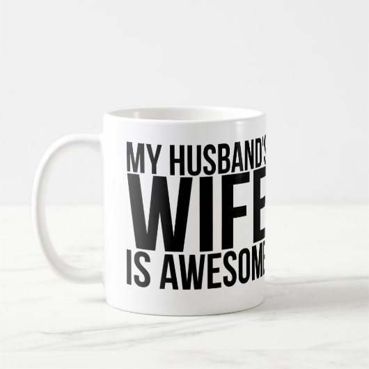 私の夫の妻は素晴らしいマグです コーヒーマグカップ (左)
