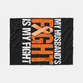 私の夫の戦いは私の戦い白血病認識度1 フリースブランケット (正面(横))