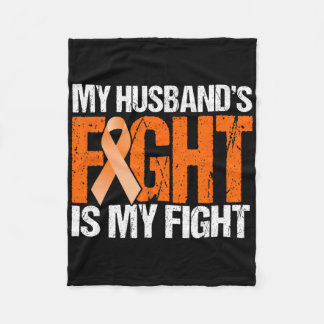 私の夫の戦いは私の戦い白血病認識度1 フリースブランケット