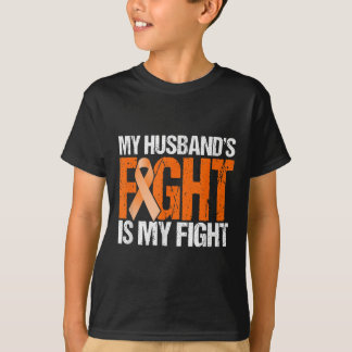 私の夫の戦いは私の戦い白血病認識度 Tシャツ