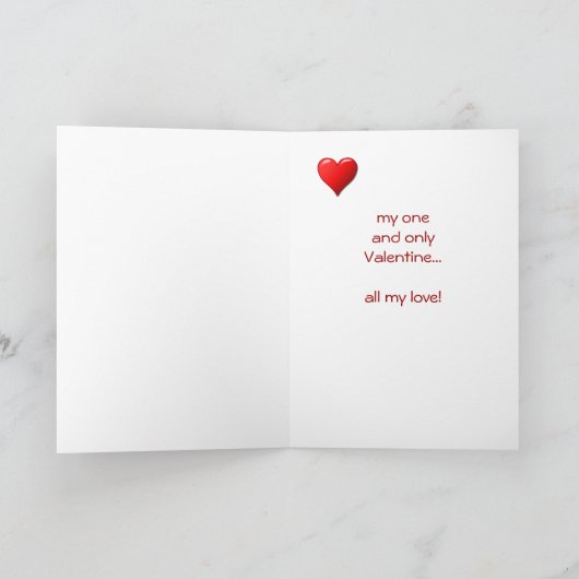 私の夫の水彩画のオオカミのバレンタインのため シーズンカード (内部)