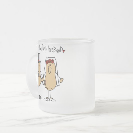 私の夫のTシャツおよびギフトについてのナット フロストグラスマグカップ (正面左)