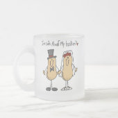 私の夫のTシャツおよびギフトについてのナット フロストグラスマグカップ (左)