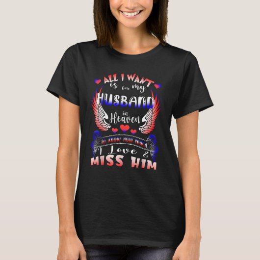 私の夫は私の守護天使 妻の愛と恋しさ Tシャツ (正面)