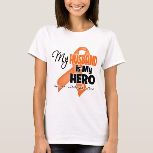 私の夫は私の英雄-白血病です Tシャツ (正面)
