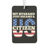 私の夫は米国市民アメリカ人にな誇りを持ったった カーエアーフレッシュナー (裏面)