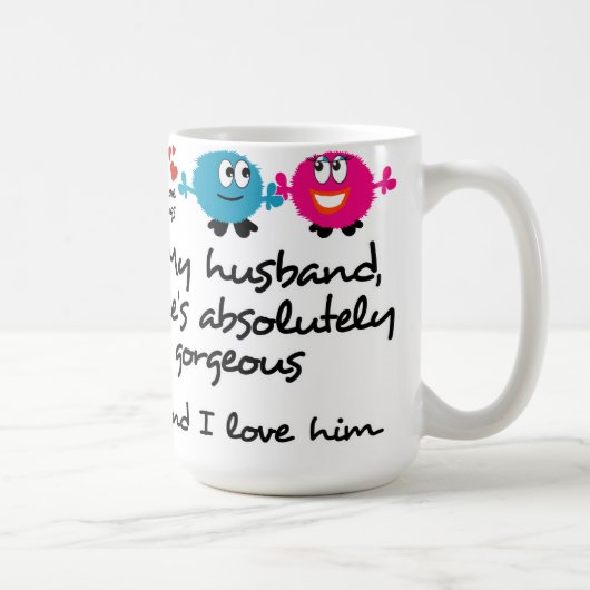 私の夫は豪華、私愛します彼をです コーヒーマグカップ (右)