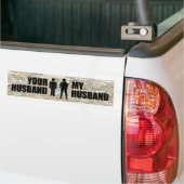 私の夫は軍隊にあります バンパーステッカー (トラック上)