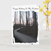 私の夫へのハッピーバースデー-生命旅行 カード (黄色い花)