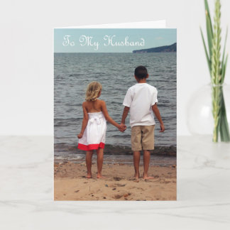 私の夫への幸せな記念日-私の生命の愛 カード