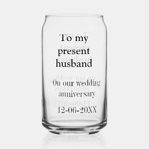 私の夫への結婚記念日 名前と日付を追加 ガラス缶
