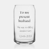 私の夫への結婚記念日 名前と日付を追加 ガラス缶 (裏面)