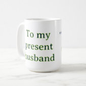 私の夫への結婚記念日 名前と日付を追加 コーヒーマグカップ (正面左)