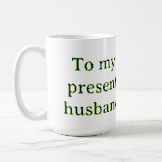 私の夫への結婚記念日 名前と日付を追加 コーヒーマグカップ (左)