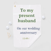 私の夫への結婚記念日 名前と日付を追加 ゴルフタオル (インサイチュ)