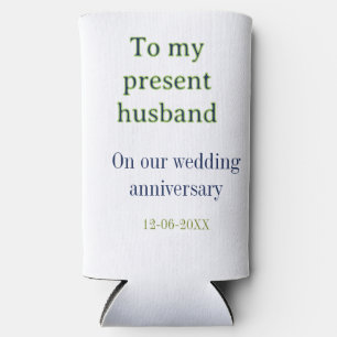 私の夫への結婚記念日 名前と日付を追加 スリム缶クーラー
