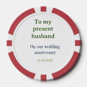 私の夫への結婚記念日 名前と日付を追加 ポーカーチップ