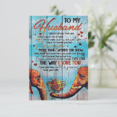 私の夫への象のプレゼント 出欠カード (スタンド正面)