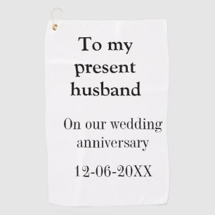 私の夫へ結婚記念日 名前 日付 マ ゴルフタオル