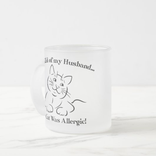 私の夫ユーモアのあるの猫得をコーヒーマグ フロストグラスマグカップ (正面左)